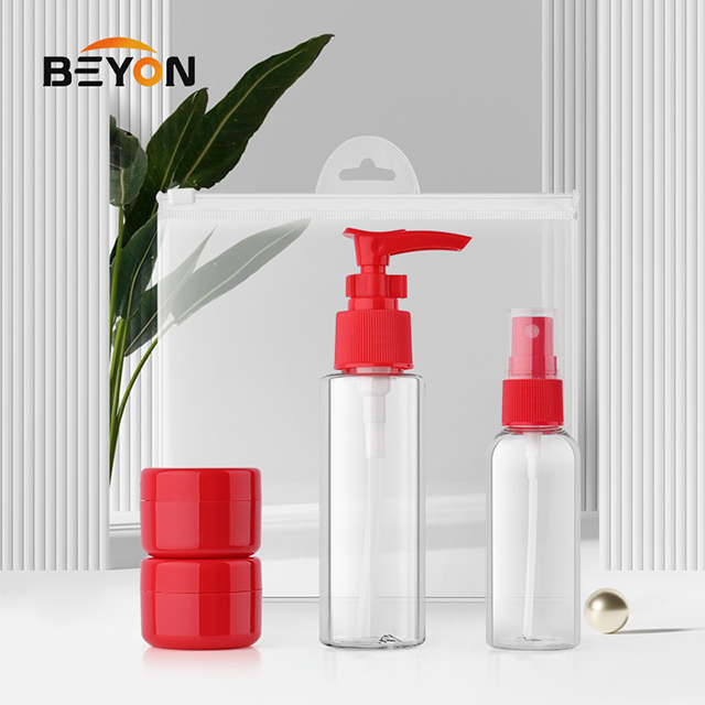 Portable Squeeze PET Travel Accessories Bottle Empty Travel Size Shampoo Lotion Toiletries Bottles Set Kit