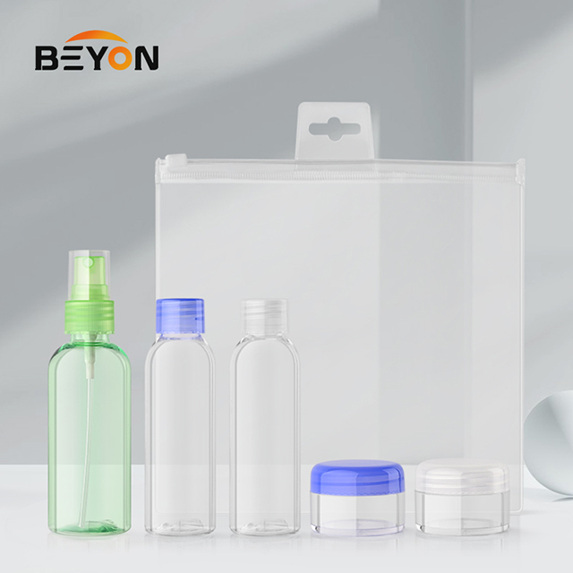 5PCS cosmetic packing empty clear pet bottle plastic travel kit travel set bottle