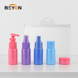 portable refillable squeeze travel leak proof set 4 cosmetic shampoo travel size lotion bottle kits set