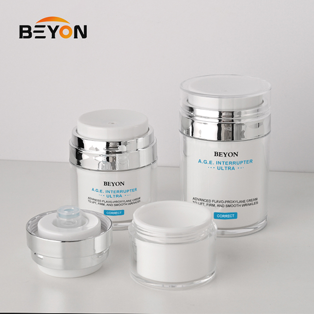 Plastic Vacuum Cream Jars Airless Press Pump Bottle 15g 30g 50g 100g Cosmetic Packaging Container for Skincare Face Cream Lotion