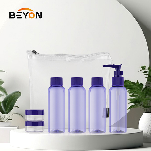 Factory hot sale PET travel cosmetic lotion spray bottle set kit for personal care travel 6pcs bottle set