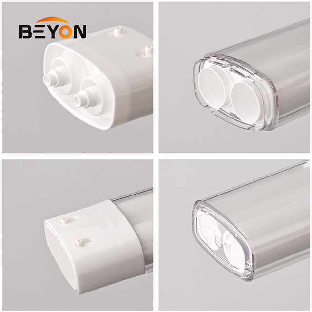 Double Walled Tube Cosmetic Plastic Pump Essence Lotion Vacuum Bottle