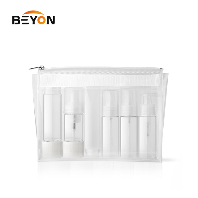 Hot sale Eco-Friendly Make Up Cosmetic Travel Bottle set 8pcs Lotion Bottle Plastic Travel Set Kit