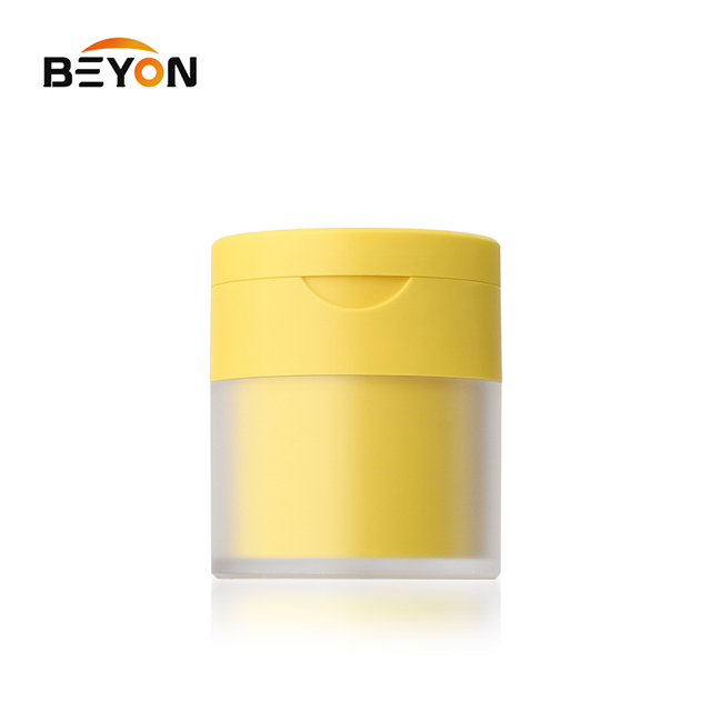 50ml AS PP Plastic Eco Friendly Luxury Empty Body Skincare Cosmetic Airless Cream Yellow Jars for Face Cream