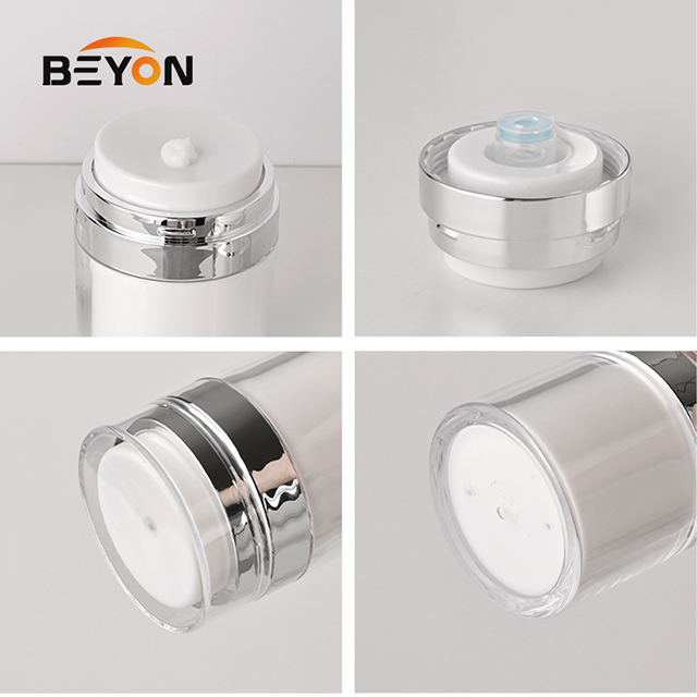 Plastic Vacuum Cream Jars Airless Press Pump Bottle 15g 30g 50g 100g Cosmetic Packaging Container for Skincare Face Cream Lotion