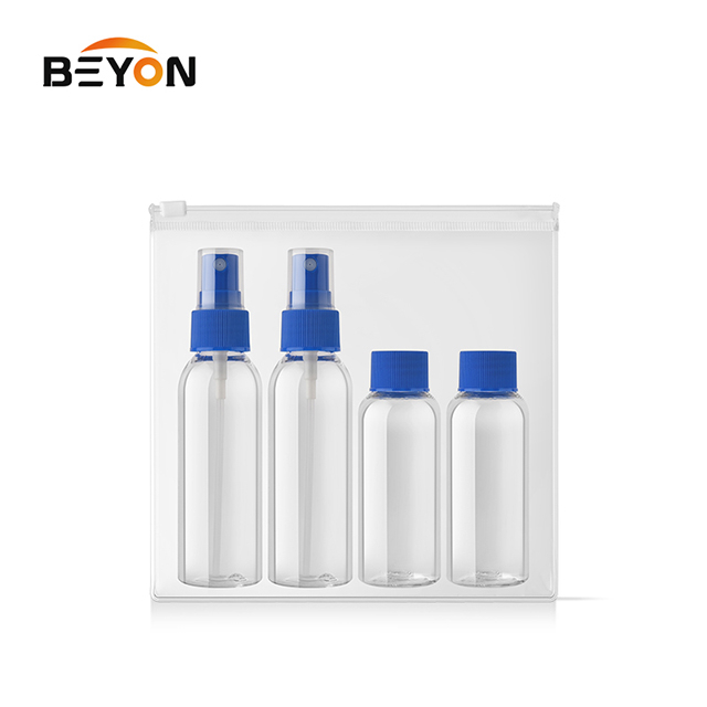 LOW MOQ 50ml 65ml portable travel bottle set cosmetic