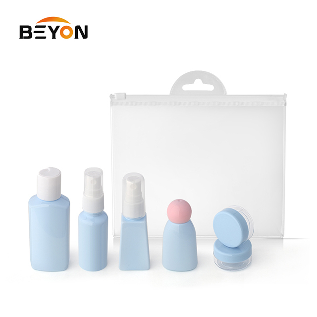 6PCS Plastic bottle travel kit PET PP jar set daily care travel set travelling bottle sets facoroty price