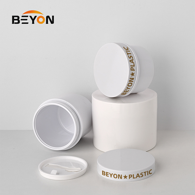 PET Plastic 120Ml 200Ml Empty Skincare Handcream Body Round Cream Jar Container for Food Cosmetics With White Lid