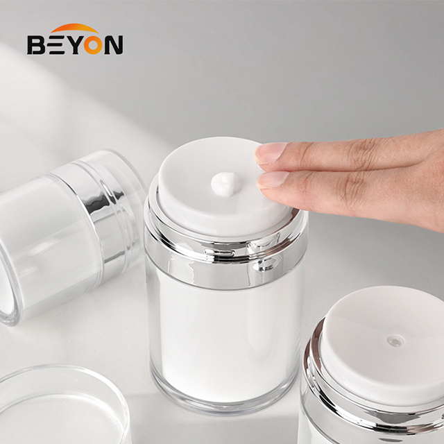 Plastic Vacuum Cream Jars Airless Press Pump Bottle 15g 30g 50g 100g Cosmetic Packaging Container for Skincare Face Cream Lotion