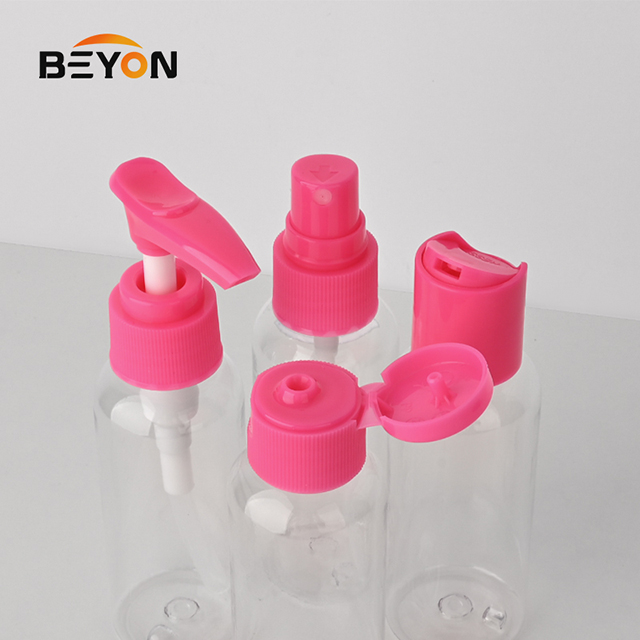 Wholesale Portable 4pcs Plastic Empty Bottle Set Refillable Toiletrie Liquid Containers Travel Bottle Set