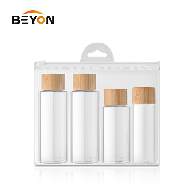 travel bottle set for cosmetic packaging, plastic travel set cosmetic container, travel kit plastic bottles
