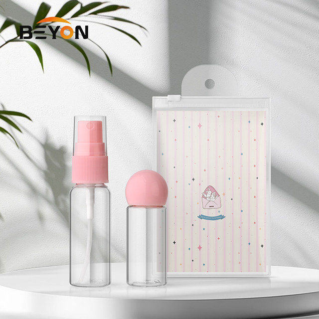 Customized 2pcs Plastic Empty Bottle Set Toiletry Containers Kit Refillable Portable Travel Bottle Set for Cosmetic