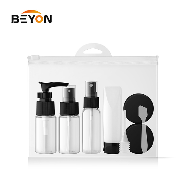 Hot sale PET travel cosmetic lotion spray bottle set kit for personal care travel 6pcs bottle set factory outlet 