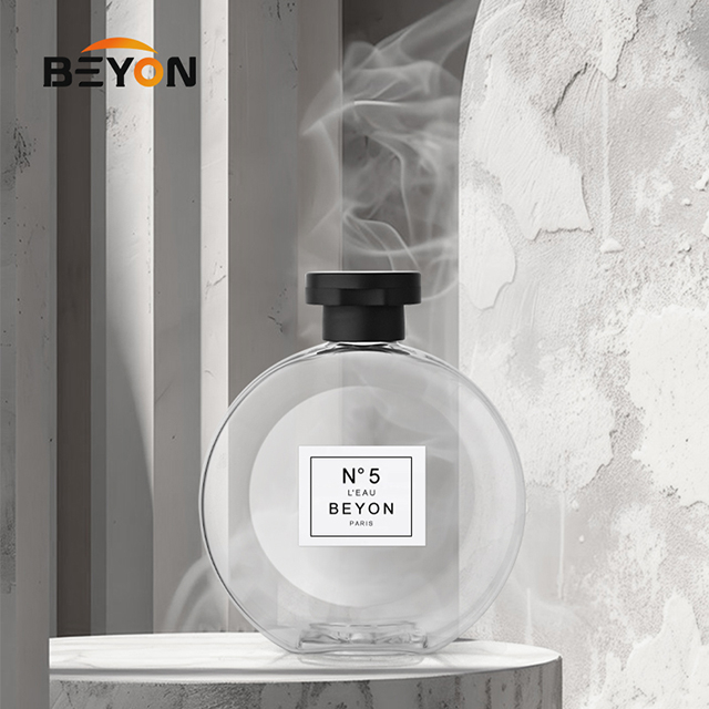 Wholesale Customized Luxury Empty clear Round 320ml with Lid Refillable Round Perfume Bottle