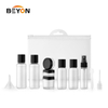 Fast Delivery Clear Plastic Personal Care Travel Bottle Jar Set Kit With PVC Bag