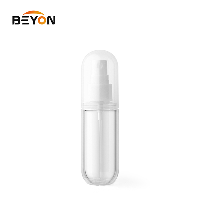 35ml 55ml 80ml 100ml 100ml Round PET Bottle Packaging Plastic Spray Mist Bottle For Cosmetics