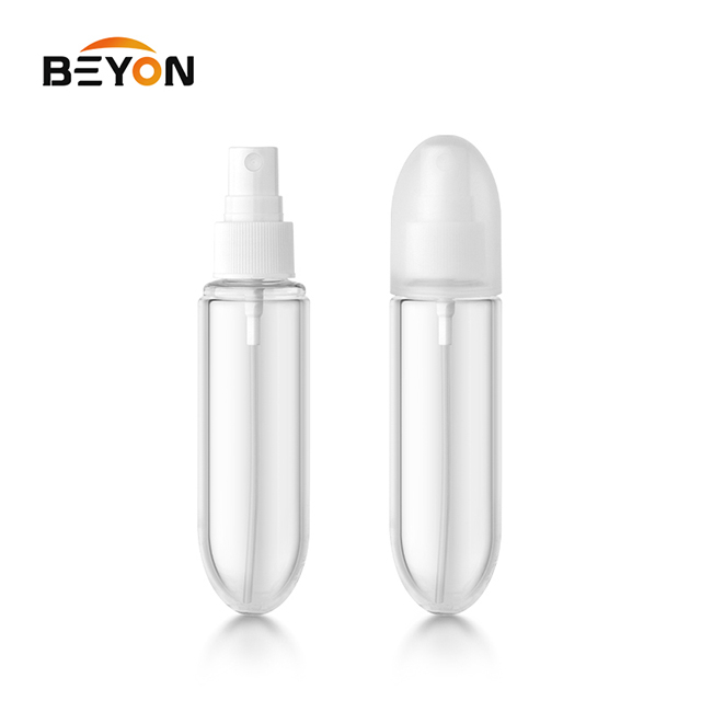 60ml Hot Sale New Product Transparent Custom Capsule Shaped Fine Mist Spray Bottle Plastic PET Packaging Bottle
