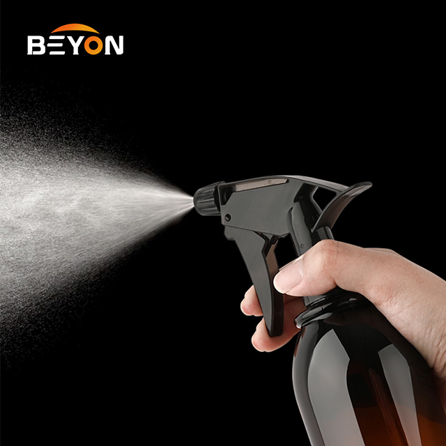  Amber Transparent Flat Cylinder Pet Plastic 190ml 250ml 280ml 500ml Fine Mist Spray Bottle Trigger Spray