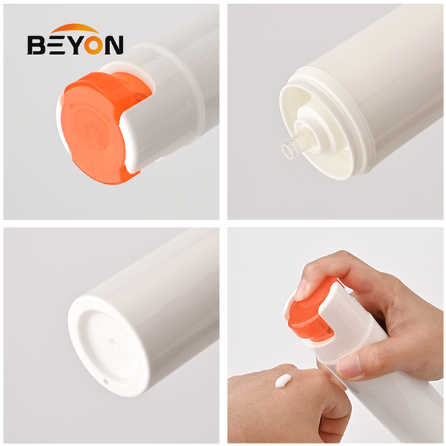 Vacuum Lotion Pump Bottle Custom Printing Rotating Airless Cosmetic Bottles