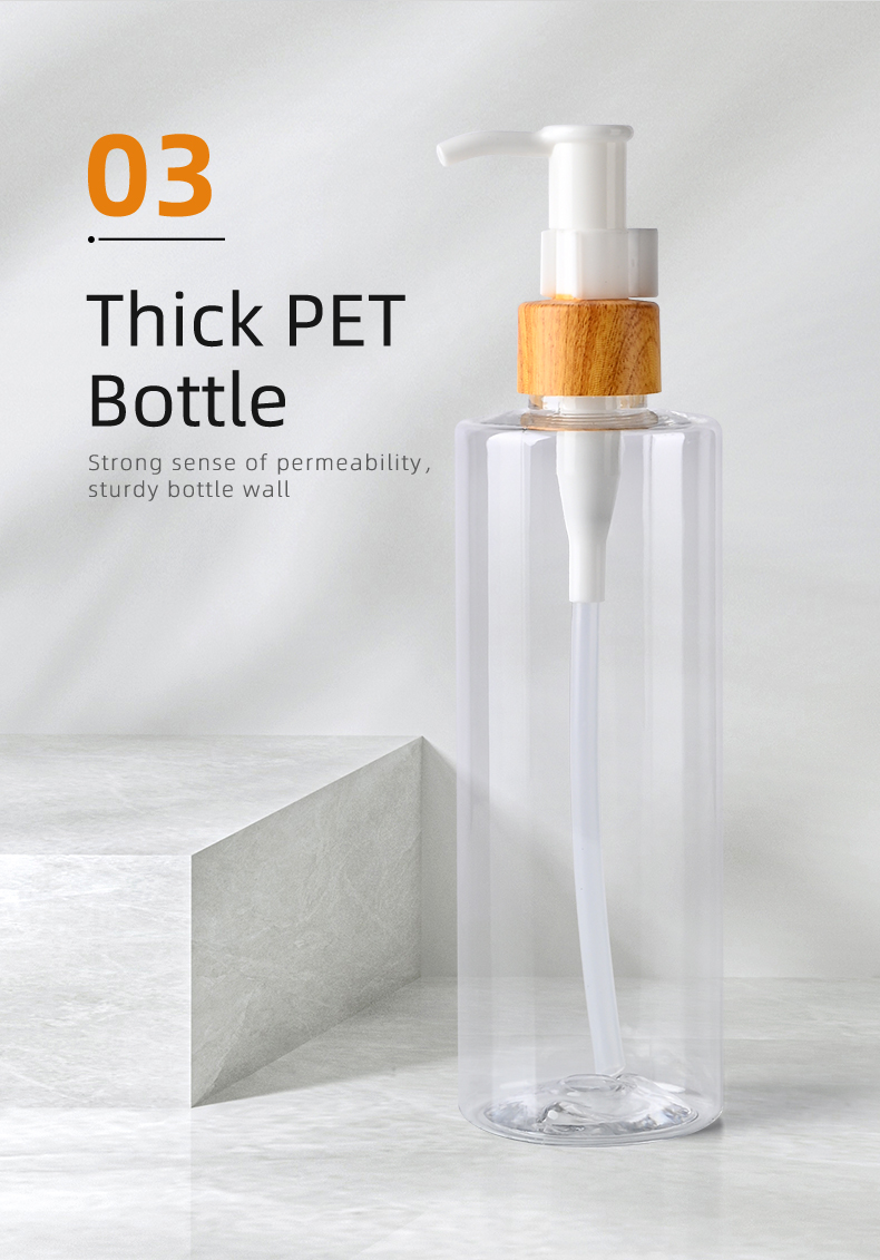 flat shoulder PET lotion bottle, customized color and logo 