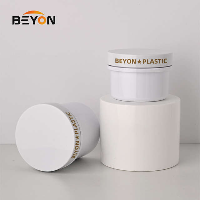 PET Plastic 120Ml 200Ml Empty Skincare Handcream Body Round Cream Jar Container for Food Cosmetics With White Lid