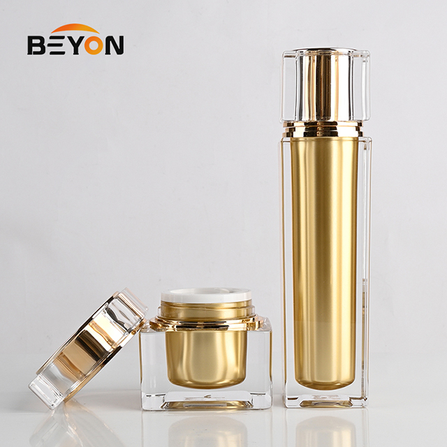 Luxury Acrylic Bottles and Jars Plastic Packaging Lotion Bottle for Cosmetics