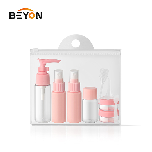 6PCS Portable Squeeze PET Travel Accessories Bottle Empty Travel Size Shampoo Lotion Toiletries Bottles Set Kit