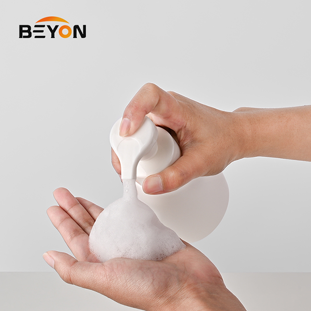 Empty Plastic Foam Pump Bottle 300ml Clear White Blue Pet Facial Cleanser Mousse Foam Pump Bottle