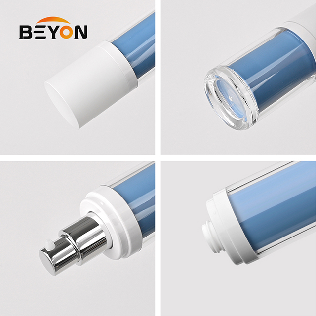 15ml 30ml 50ml Refillable Double Wall MS Airless Lotion Bottle for Serum with Pump