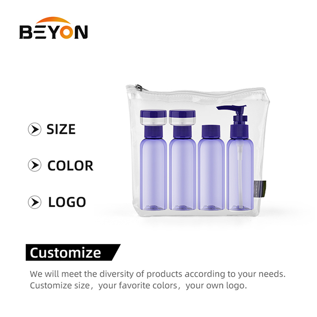 Factory hot sale PET travel cosmetic lotion spray bottle set kit for personal care travel 6pcs bottle set
