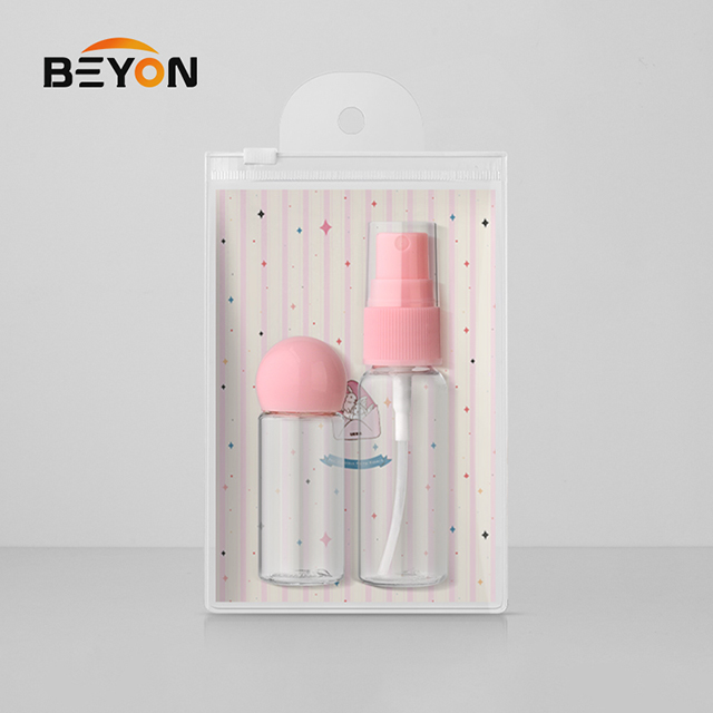 Customized 2pcs Plastic Empty Bottle Set Toiletry Containers Kit Refillable Portable Travel Bottle Set for Cosmetic