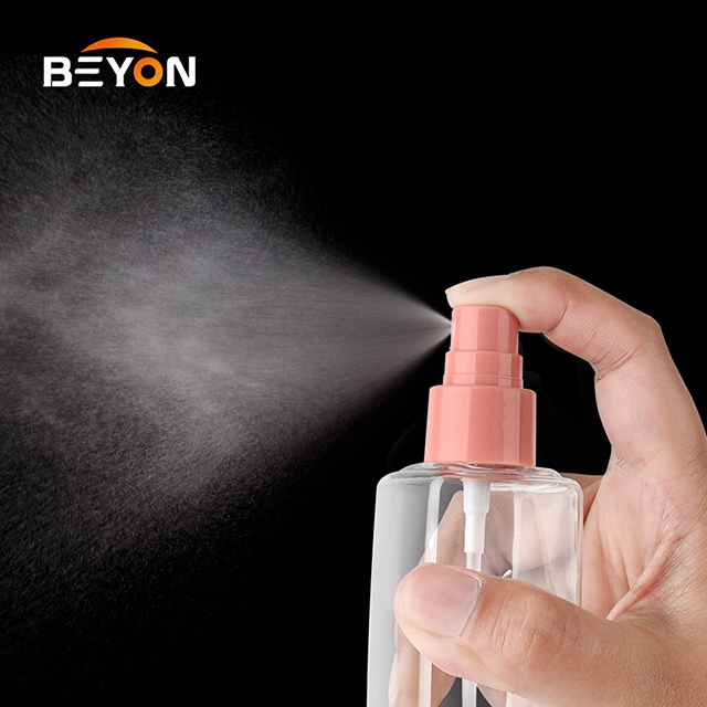 pet cosmetic packaging round bottles mist 100ml cosmetic plastic spray bottle 110ml 165ml