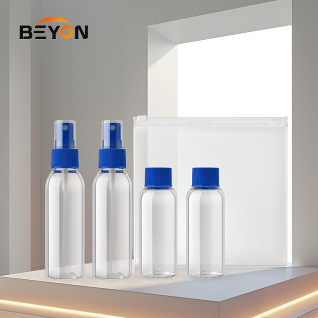 LOW MOQ 50ml 65ml portable travel bottle set cosmetic