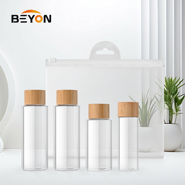 travel bottle set for cosmetic packaging, plastic travel set cosmetic container, travel kit plastic bottles