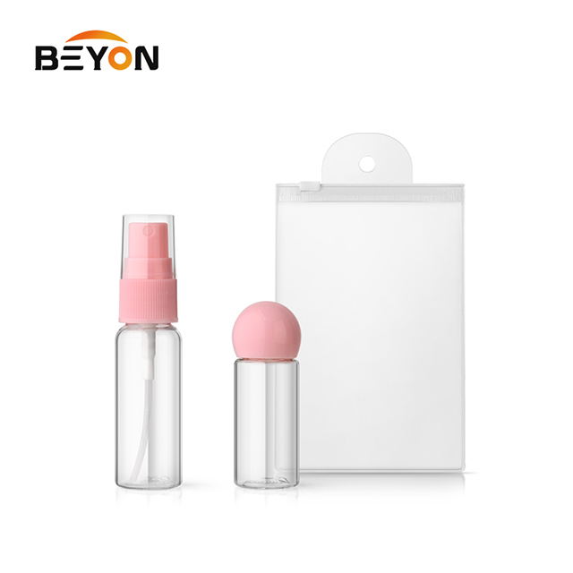 Customized 2pcs Plastic Empty Bottle Set Toiletry Containers Kit Refillable Portable Travel Bottle Set for Cosmetic