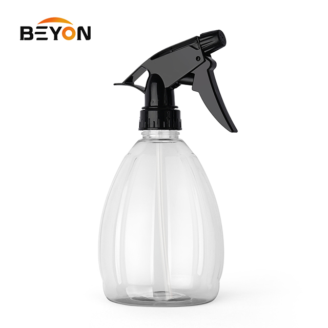 Empty Round Clear Spray Bottle with Trigger Sprayer for Cleaning