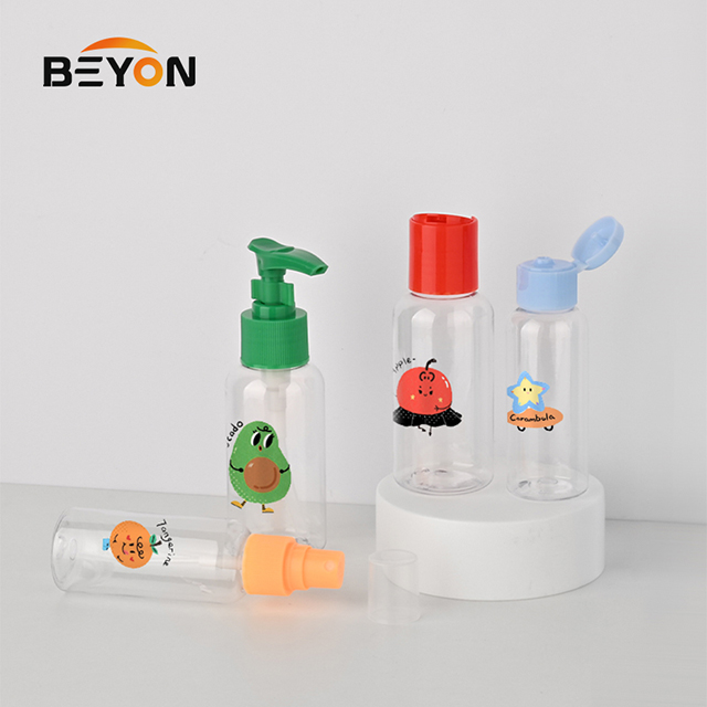 4pcs/set Eco Friendly PET OEM Travel Bottles Set for Toiletries Portable Cosmetic Empty Plastic Travel Bottle Kit