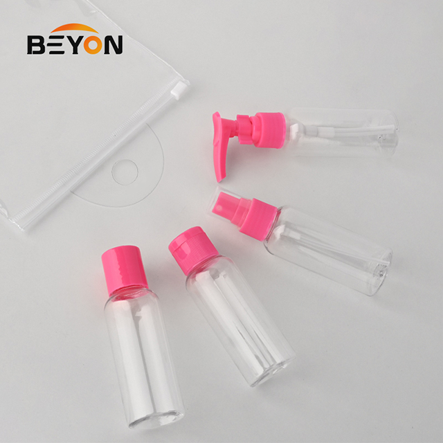 Wholesale Portable 4pcs Plastic Empty Bottle Set Refillable Toiletrie Liquid Containers Travel Bottle Set