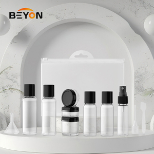 Fast Delivery Clear Plastic Personal Care Travel Bottle Jar Set Kit With PVC Bag