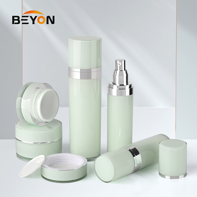 Round Plastic Acrylic Luxury Cosmetic Cream jar Lotion Pump Bottle pump cosmetic bottle 
