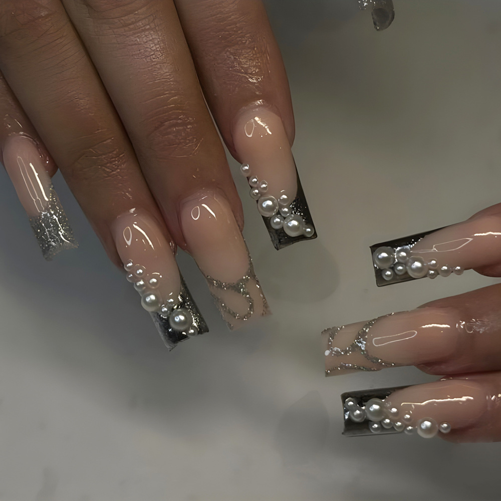Wholesale 24pcs Hand Painted Gel Press Nails Beautiful Luxury Customized Design Handmade Press on Nails