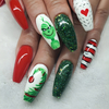 Christmas Private Label Fake False Nails Wholesale Ongles Handmade Bulk Custom Press on Nails