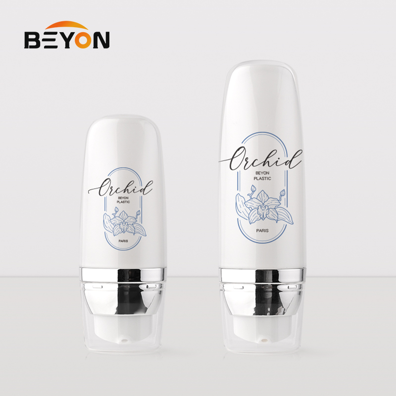 Luxury Cosmetic Airless Pump Bottle 30ml 50 ml Sunscreen Electroplated Airless Pump Bottle Refillable for Skincare