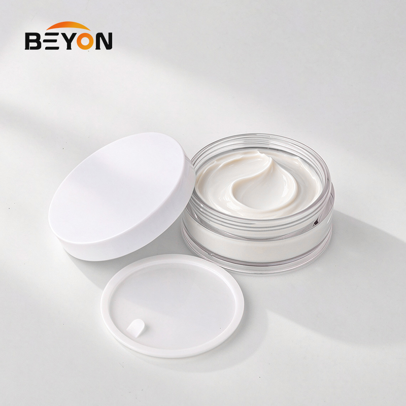 High Quality Plastic Cream Jar PETG Cosmetic Jar with White Screw Cap for Face Cream Moisturizer Packaging
