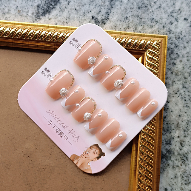 Custom 24Pcs Luxury Acrylic Nails Press on with Luxury False Nails Package Box Private Label Wholesale Gel Press on Nails