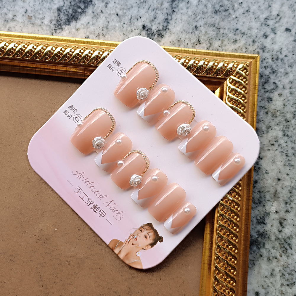 Custom 24Pcs Luxury Acrylic Nails Press on with Luxury False Nails Package Box Private Label Wholesale Gel Press on Nails