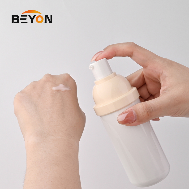 High Viscosity Cosmetic Airless Pump Bottle for Thick Cream Paste All Plastic Dispenser Custom Packaging Set