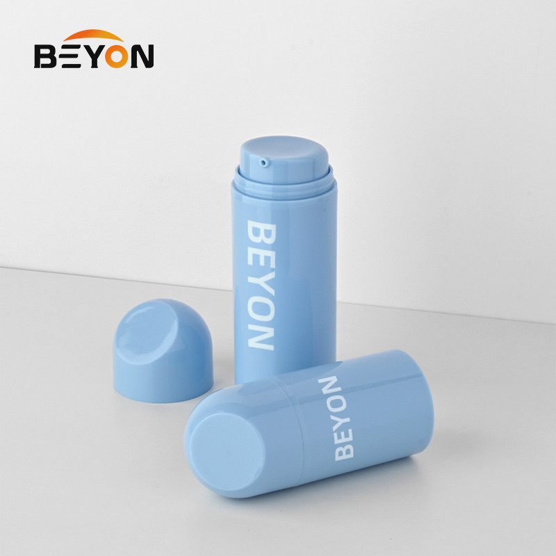 High Quality Refillable Luxury 50ml 100ml Plastic White Airless Cosmetic Emulsion Pump Bottle with Clear Cap and Bottom