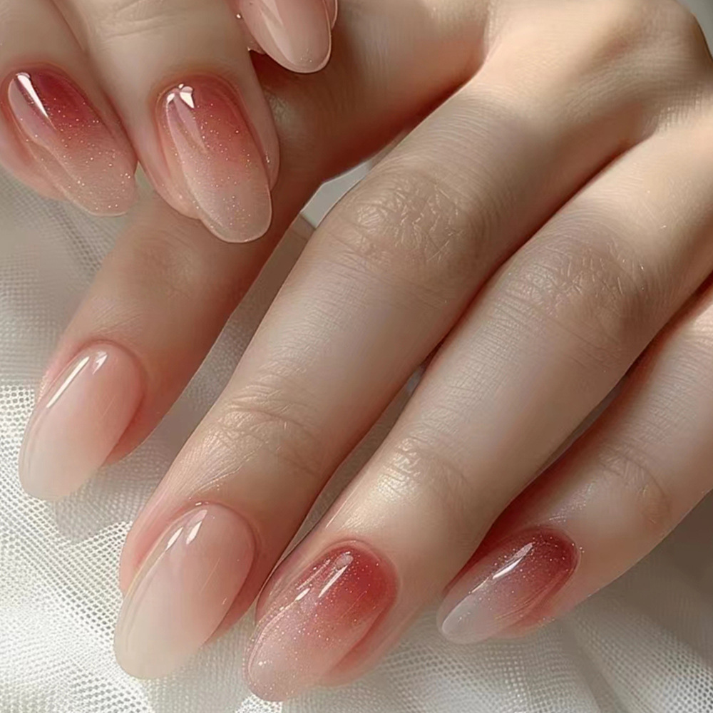 Nail Art Salon Handmade ABS Custom Full Cover Long Artificial Nails with Glue 24 Pcs/set