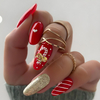 Christmas Short Almond Reusable Fake False Nails Set Wholesale Plain Light Soft Gel Nail Artificial Press on Nails 